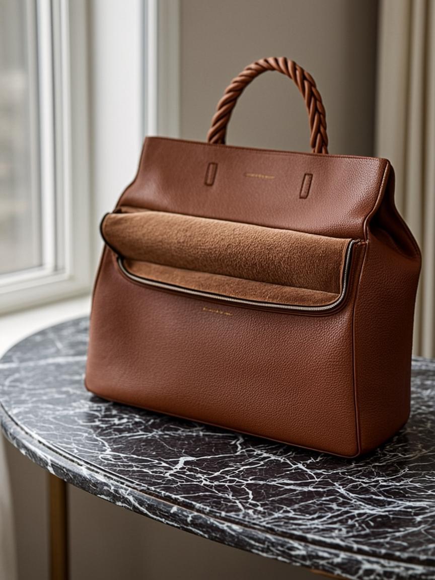 Daumesnil — Cuir riche sur marbre, détail artisanal